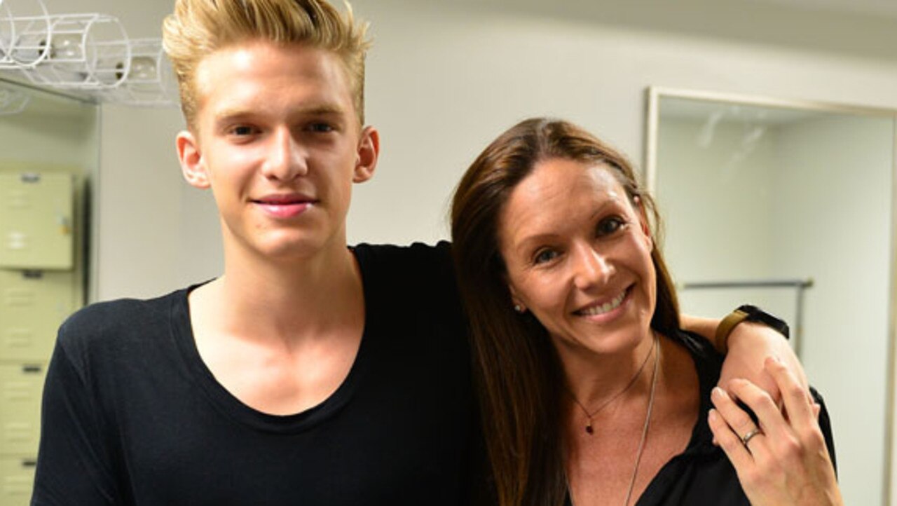 Cody Simpson and his mother Angie Simpson in Florida in 2013. Picture: Johnny Louis