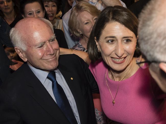 John Howard says Gladys Berejiklian is a politician of ‘integrity’. Picture: Getty