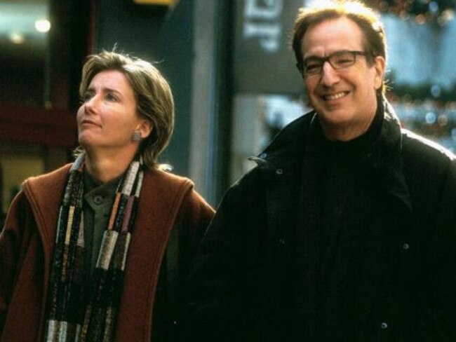 Emma Thompson and Alan Rickman played a married couple in Love Actually. Picture: Supplied