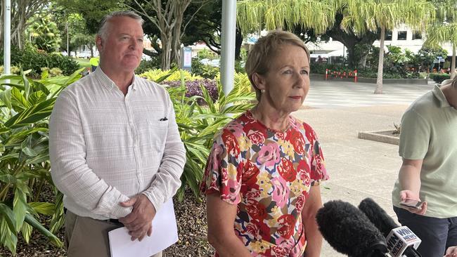 Member for Cairns Michael Healy and Shadow Minister for Youth Justice Di Farmer met in Cairns to call on the Queensland government to introduce free and mandatory FASD testing for at-risk children in Queensland. Picture: Molly Frew