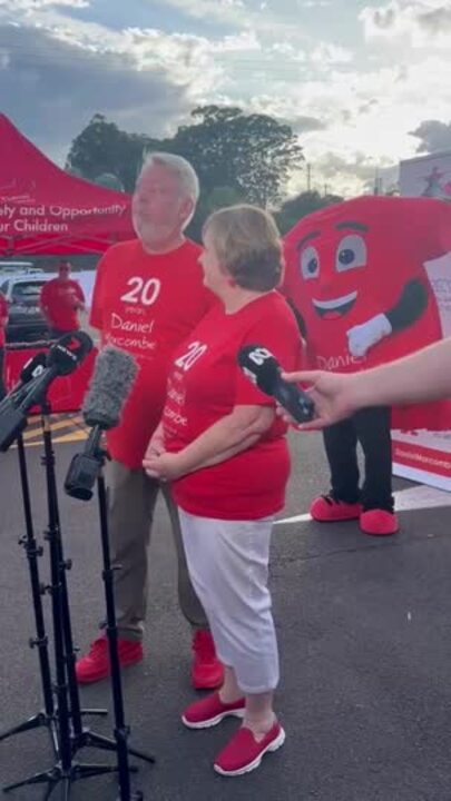 Bruce and Denise Morcombe at the 20th Walk for Daniel on the Sunshine Coast