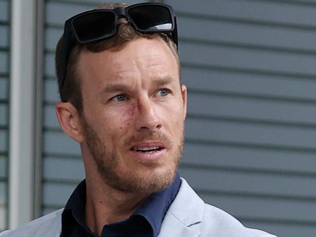 Bradley Cooper on the first day of his trial in the Brisbane Supreme Court, charged with one count of unlawful striking causing death. Picture: Liam Kidston