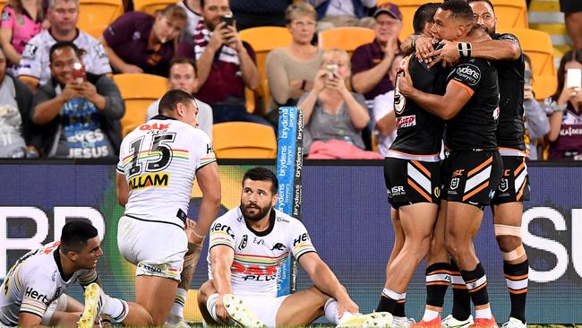 The Panthers were hammered by Wests Tigers on Friday night. Picture: Getty Images