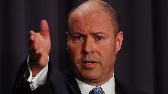 CANBERRA, AUSTRALIA - JUNE 02: Treasurer Josh Frydenberg during a press conference in the Blue Room at Parliament House on June 02, 2021 in Canberra, Australia. Australian Gross Domestic Product (GDP) rose 1.8 per cent in seasonally adjusted chain volume terms in the March quarter 2021, according to figures released by the Australian Bureau of Statistics (ABS) today. (Photo by Sam Mooy/Getty Images)