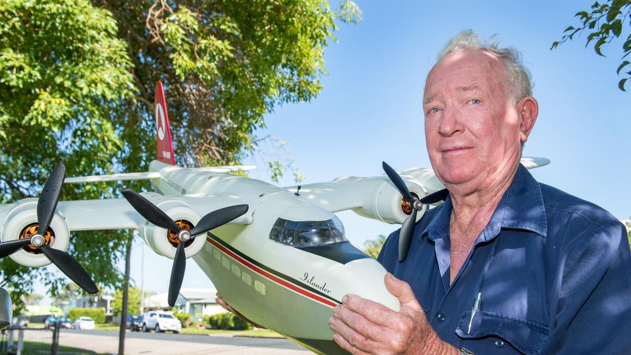 David Helmrich with his model aeroplane. Picture: Michaela Harlow