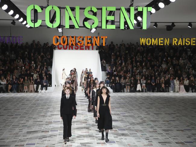 The runway show made a bold statement in the wake of Harvey Weinstein’s conviction on sex crimes. Picture: Vianney Le Caer/Invision/AP