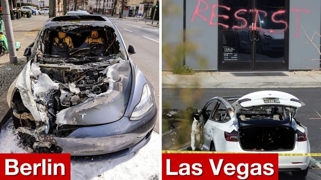 Pics reveal widespread Anti-Tesla attacks