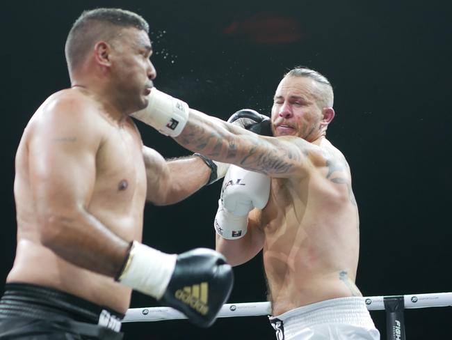 Justin Hodges defeats Matt Cooper by unanimous decision (30-28, 30-27 x 2) at the Battle of the Reef fight night at the Townsville Entertainment and Convention centre, October 7 2023. Picture: Blair Jackson.