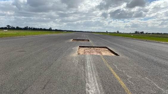 The ATSB is investigating why a pilot tried to takeoff from a closed runway at Gunnedah, resulting in his Merlin III twin turboprop sustaining extensive damage. Picture: ATSB