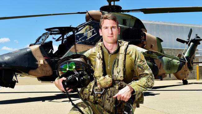 ARH Tiger pilot, LT Dean Wilson at Townsville RAAF Base. Picture: Shae Beplate.