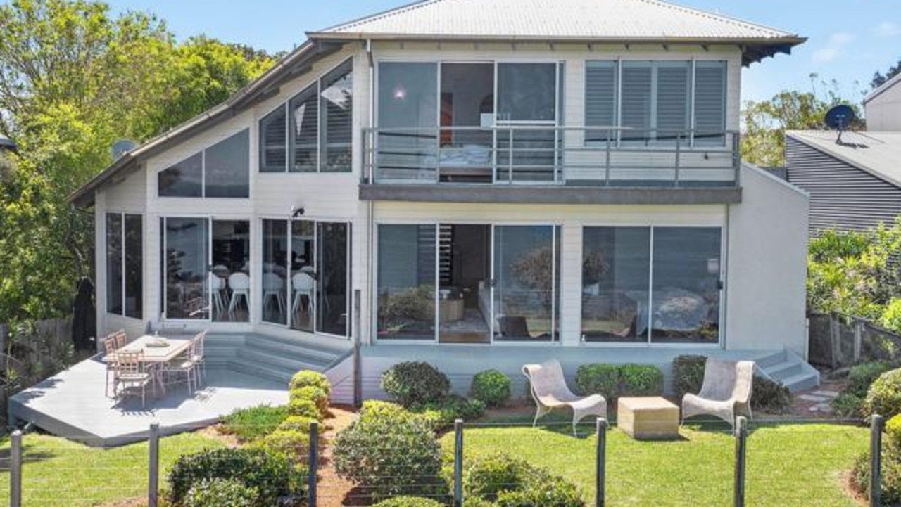 The home (pictured) is on the Central Coast and features stunning beach views.