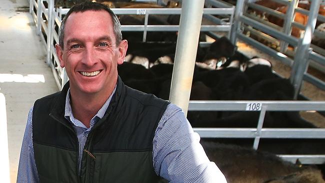 Happier time: Rohan Arnold at the South Eastern Livestock Exchange, Yass, in 2016. Picture: Kym Smith