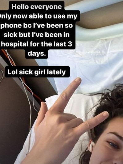 She told her 450K followers she had been away from her phone for three days. Picture: Instagram