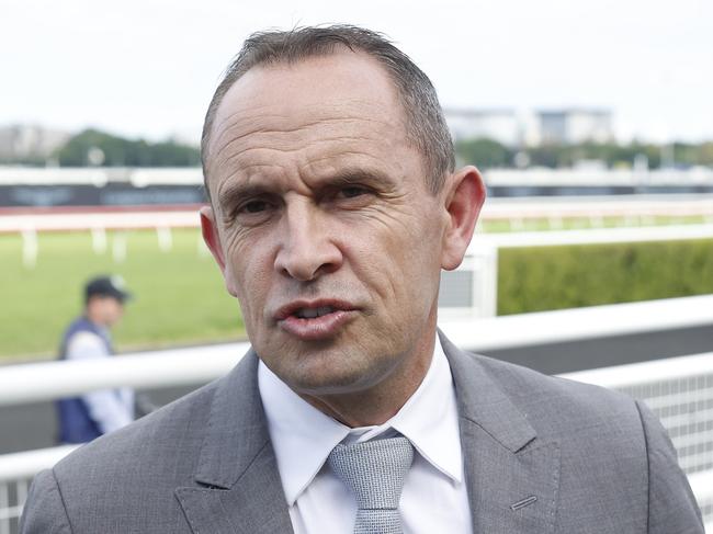 SYDNEY, AUSTRALIA - APRIL 16: Chris Waller looks on after winningrace 5 the Mostyncopper James H. B Carr Stakes with Espiona during Sydney Racing All Aged Stakes Day at Royal Randwick Racecourse on April 16, 2022 in Sydney, Australia. (Photo by Mark Evans/Getty Images)