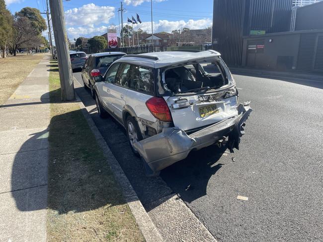 The other damaged vehicle.