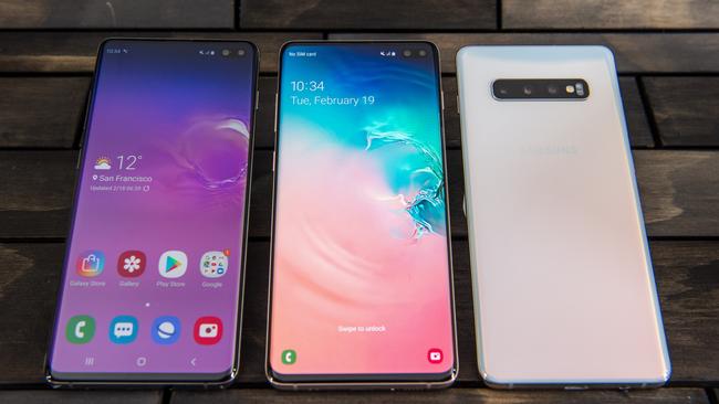 The Samsung Galaxy S10 smartphones will go on sale in March. Picture: Jennifer Dudley-Nicholson/ News Corp Australia