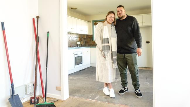 <b>HOME RENOVATORS:</b> Gemma and Angelo are tackling much of the renovations themselves. Picture: Nick Clayton.