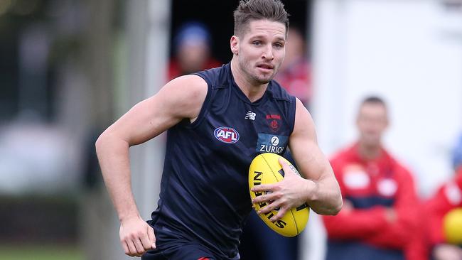 Jesse Hogan at Melbourne training. Picture: Michael Klein