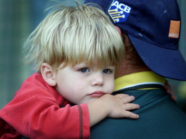 With Dad at training.