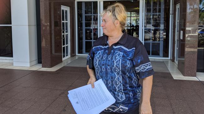 Climbing gym owner Carolyn Reynolds outside the Supreme Court in Darwin, where her appeal will be heard in October. Picture: Supplied