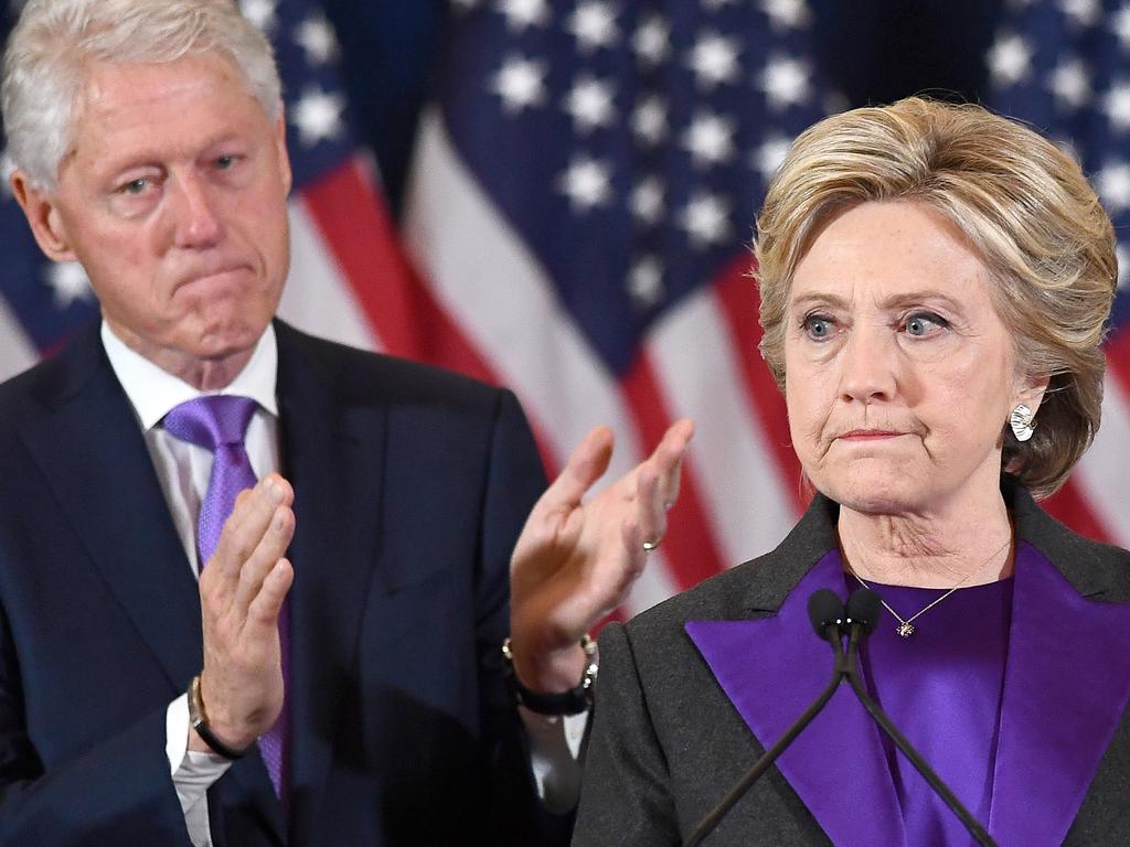 US Democratic presidential candidate Hillary Clinton makes a concession speech after being defeated by Republican President-elect Donald Trump in 2016. Picture: AFP Photo/Jewel Samad