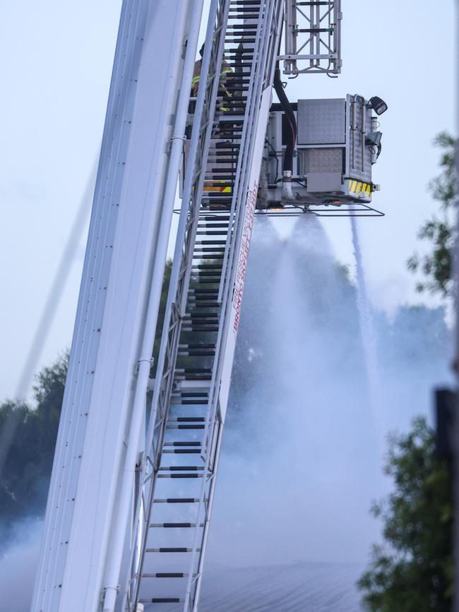 Fireys put out the blaze. Picture: Brendan Beckett