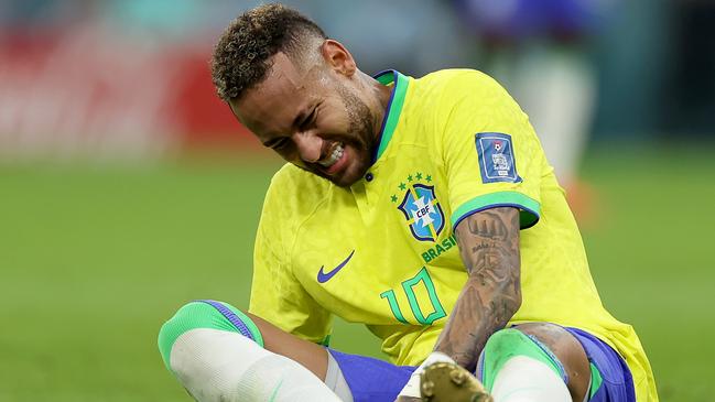 Neymar suffered an ankle injury in Brazil’s 2-0 win over Serbia. Picture: Getty Images.