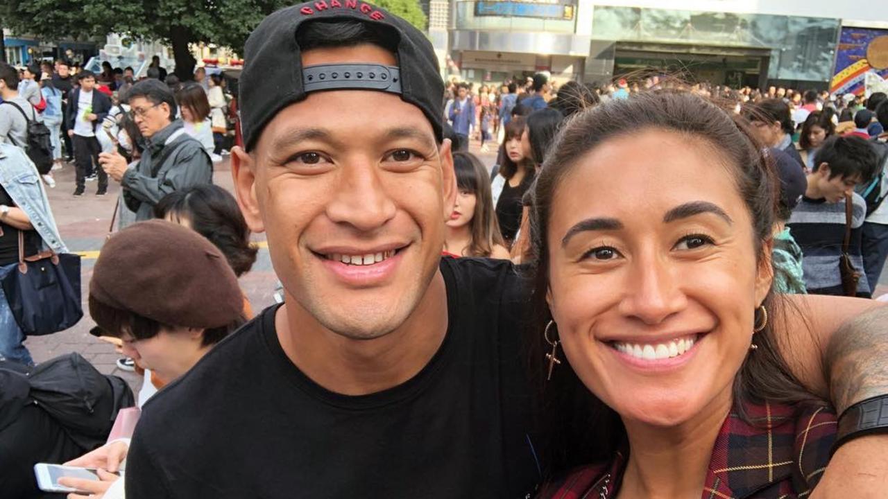 Israel Folau and his wife Maria.