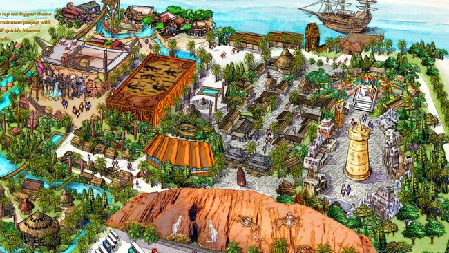 Artist impression of Songcheng’s now shelved theme park at Carrara. Imaged supplied by Canford Property Group