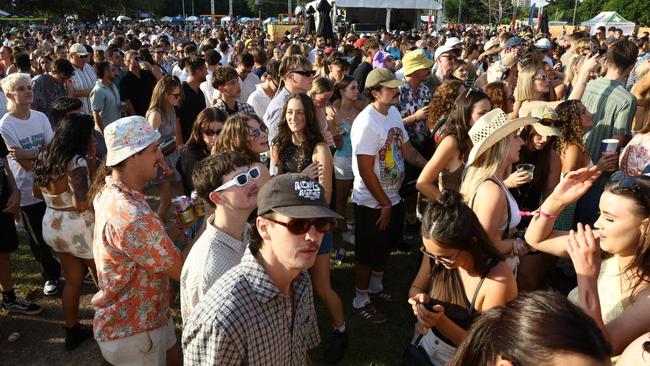 Crowds at BASSINTHEGRASS 2025 on May 17 at Mindil Beach. Picture: Pema Tamang Pakhrin