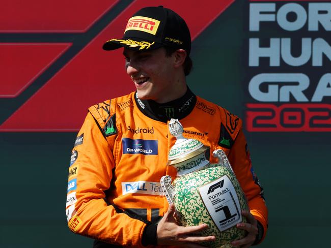 Oscar Piastri won the Hungarian Grand Prix with a broken rib. Picture: Dean Mouhtaropoulos/Getty Images