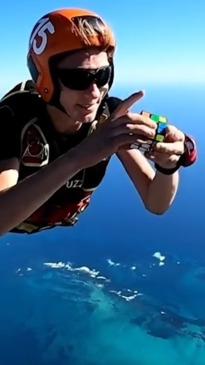 Aussie teen breaks Rubik's cube world record while skydiving