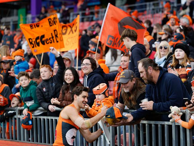 The Giants’ newest midfield weapon knows they still have plenty of improvement in them before September. Picture: Dylan Burns/AFL Photos via Getty Images