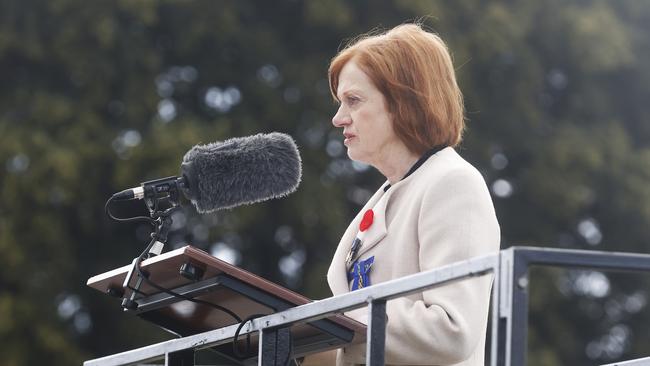 Tasmanian Governor Barbara Baker. Remembrance Day service in Hobart. Picture: Nikki Davis-Jones