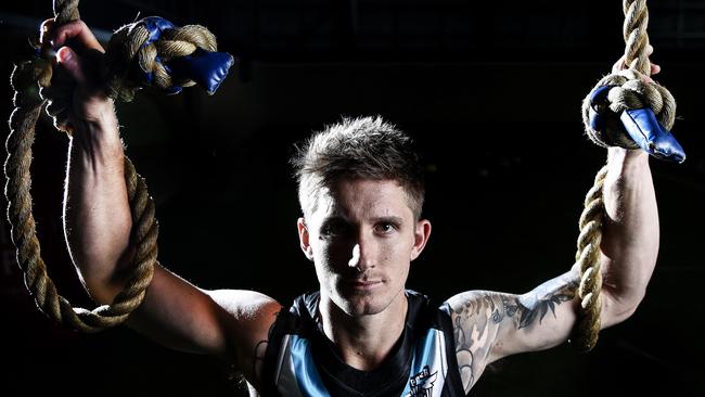 Port Adelaide gym junkie Hamish Hartlett. Picture Sarah Reed