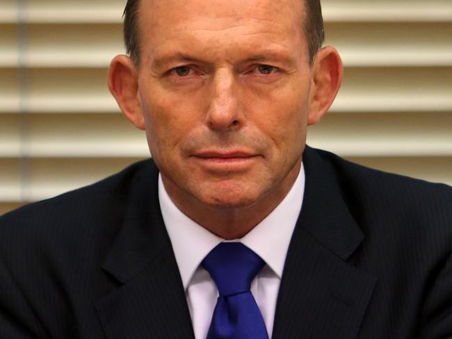 Former PM Tony Abbott in his new Backbenchers office at Parliament House in Canberra.