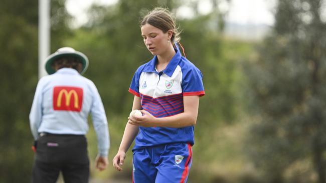 Evie West got the initial breakthrough for Newcastle. Picture: Martin Ollman