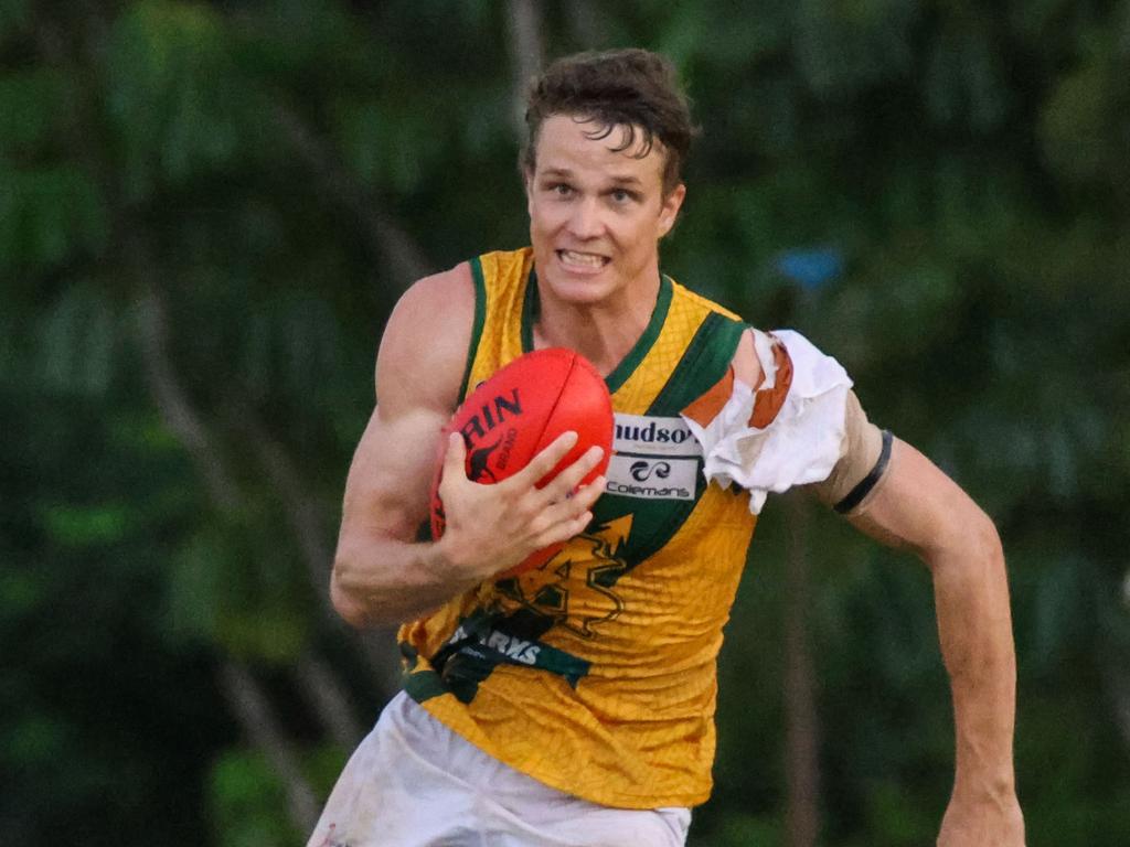 The 2022-23 NTFL season has been another big one for St Mary's defender Kieren Parnell. Picture: Celina Whan / AFLNT Media