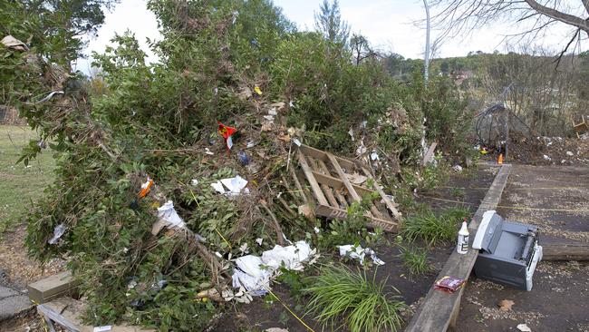 Areas of Picton resembled rubbish tips with so much swept up by the floodwaters. Picture: Melvyn Knipe