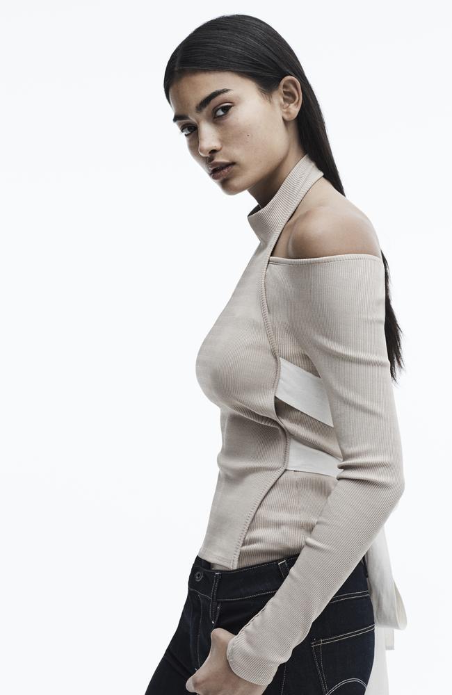 Gale wears Christopher Esber top, G-Star Raw jeans. Picture: Max Papendieck