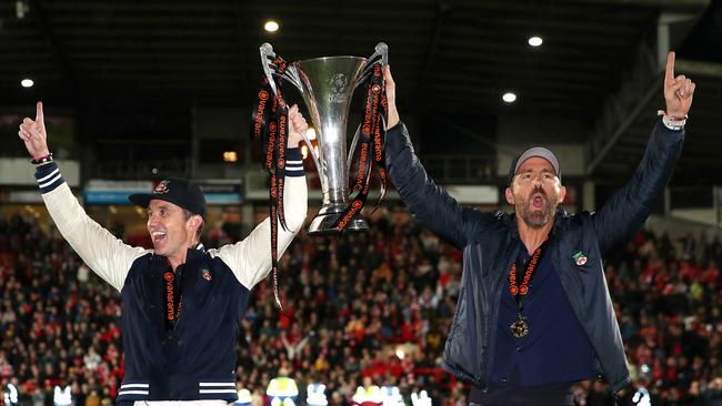 Rob McElhenney and Ryan Reynolds own Wrexham AFC. Picture: Jan Kruger/Getty Images