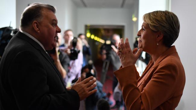 Liberal Craig Kelly argues with Labor’s Tanya Plibersek over unproven coronavirus treatments after Mr Kelly questioned the safety of vaccinations. Picture: Getty