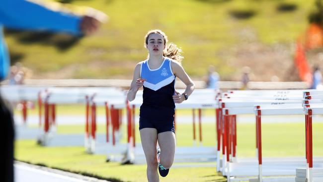 Abbie Hegarty, 13 from All Hallows competes during the CasssA Cup Catholic School Girls Track and Field Championship from QEII. Picture: Zak Simmonds