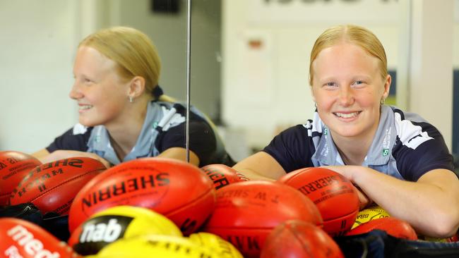 Chloe Adams became a Bomber. Picture: Alison Wynd