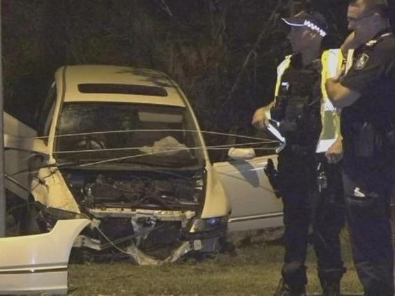 A 9-year-old boy has died after he was rushed to the Gold Coast University Hospital with his father when  a car ploughed into them on Wednesday.The pair were riding an e-bike with their family when a Honda Odyssey ran into the boy and his father at the Robina Town Centre about 6.11pm. Picture: 7News