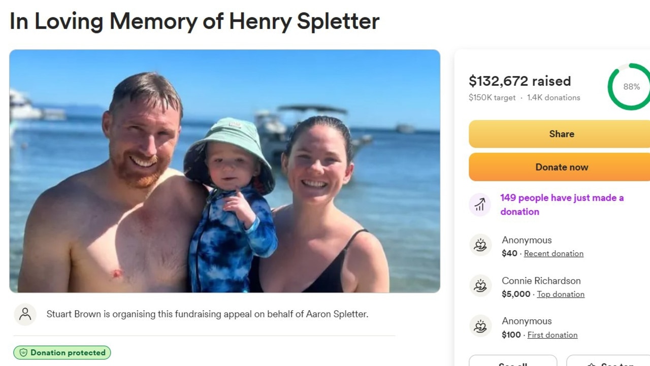 The Henry Spletter crowd-funding appeal has raised $132,672 in six days. Picture: Supplied