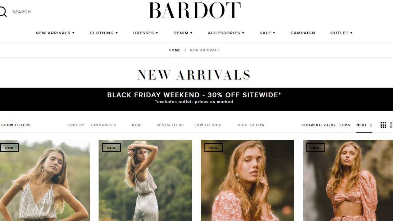Bardot announced it had entered voluntary administration in November. Picture: Bardot