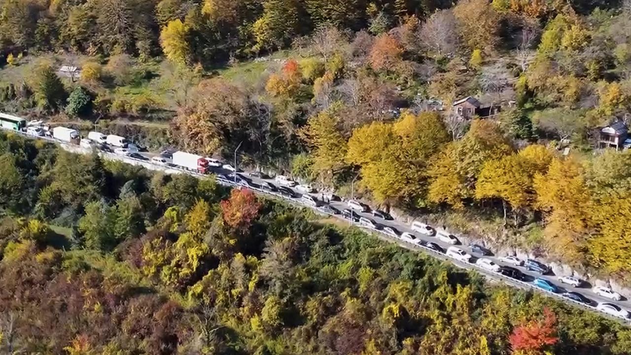 An earlier protest, relating to the same investment pact, about 5.5 kilometres south of Sukhumi where demonstrators blocked the way to the bridge over the Gumista River. (Information Center of the President of the Republic of Abkhazia via AP)