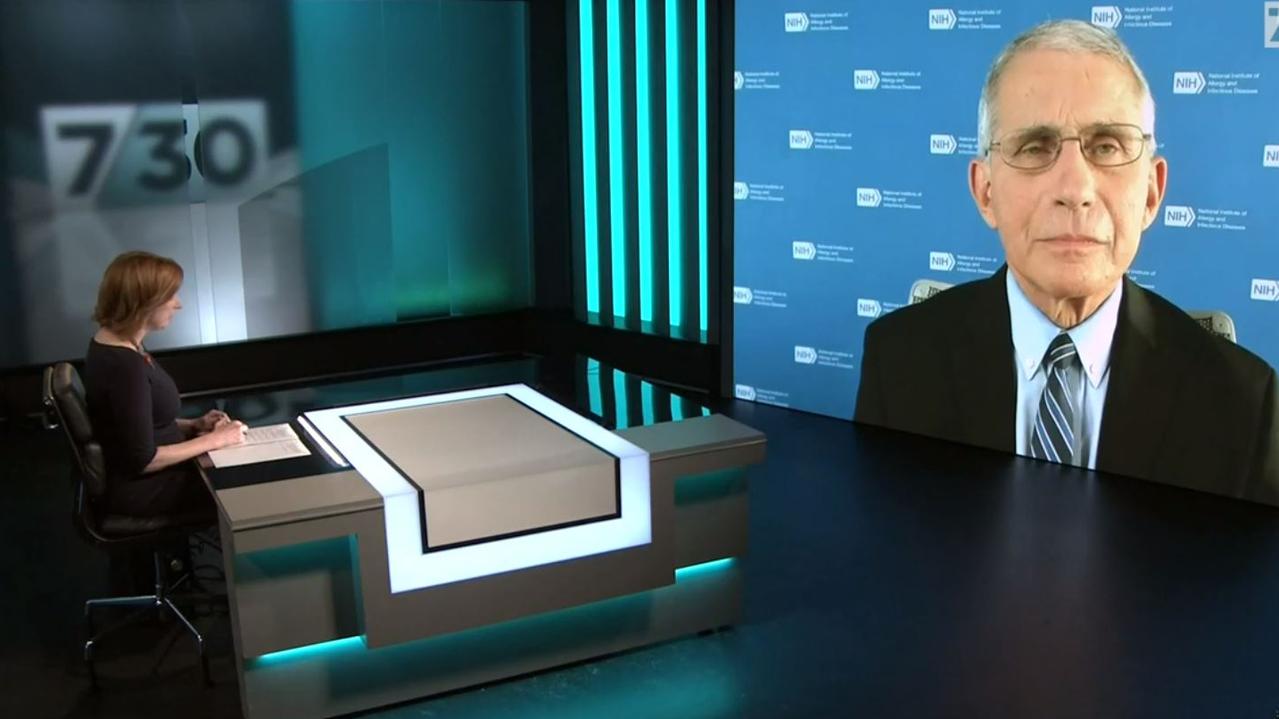 Dr Fauci told ABC 7.30 host Leigh Sales he was not going into any political discussions. Picture: ABC/7.30