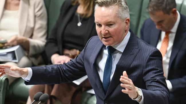 CANBERRA, AUSTRALIA  - NewsWire Photos - February 13, 2025: Minister for Climate Change and Energy of Australia, Chris Bowen during Question Time at Parliament House in Canberra. Picture: NewsWire / Martin Ollman